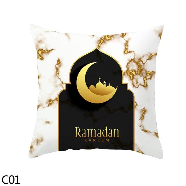Black Gold Decor Pillow Case Ramadan Cushion Cover Pattern Decorative Cushion Pillowcase Stylish Pillow Home Decor Pillowcover