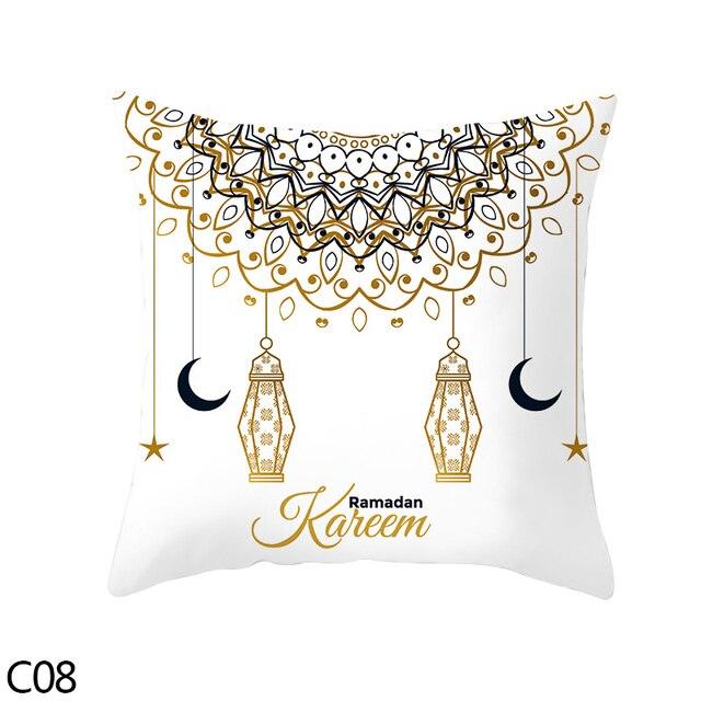 Black Gold Decor Pillow Case Ramadan Cushion Cover Pattern Decorative Cushion Pillowcase Stylish Pillow Home Decor Pillowcover