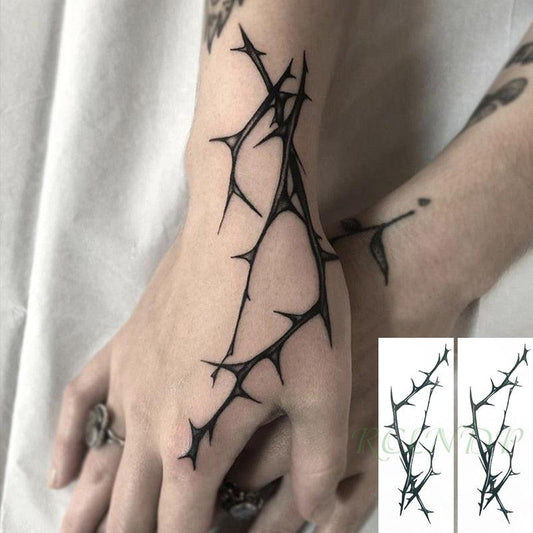 Black Waterproof Temporary Tattoo Sticker Different Design Colorful Fake Tattoo Arm Hand For Halloween Party Womens Mens