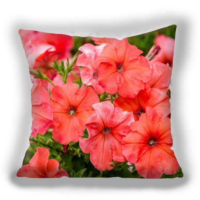 Bright Red Flower Cushion Cover Home Fashion Decoration Red Orange Pink Poppy Flowers Decorative Throw Pillow Cover Case Cushion Home Living Room Pillow Case Super Soft Short Plush Cushion Cover 45x45CM