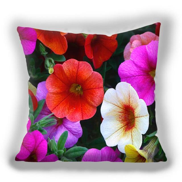 Bright Red Flower Cushion Cover Home Fashion Decoration Red Orange Pink Poppy Flowers Decorative Throw Pillow Cover Case Cushion Home Living Room Pillow Case Super Soft Short Plush Cushion Cover 45x45CM