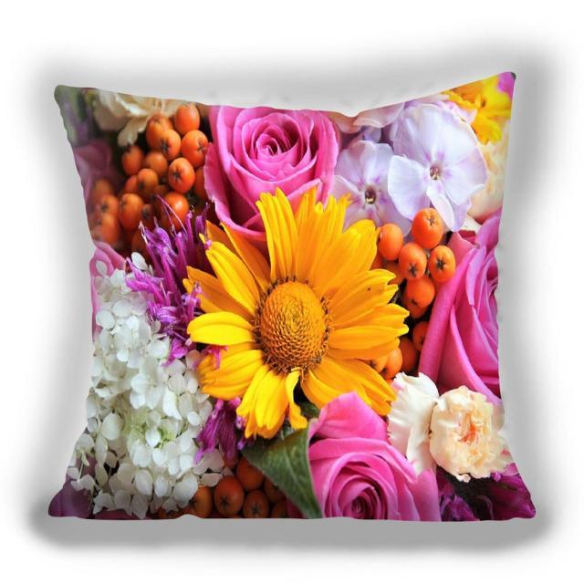 Bright Red Flower Cushion Cover Home Fashion Decoration Red Orange Pink Poppy Flowers Decorative Throw Pillow Cover Case Cushion Home Living Room Pillow Case Super Soft Short Plush Cushion Cover 45x45CM