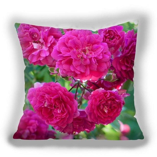 Bright Red Flower Cushion Cover Home Fashion Decoration Red Orange Pink Poppy Flowers Decorative Throw Pillow Cover Case Cushion Home Living Room Pillow Case Super Soft Short Plush Cushion Cover 45x45CM