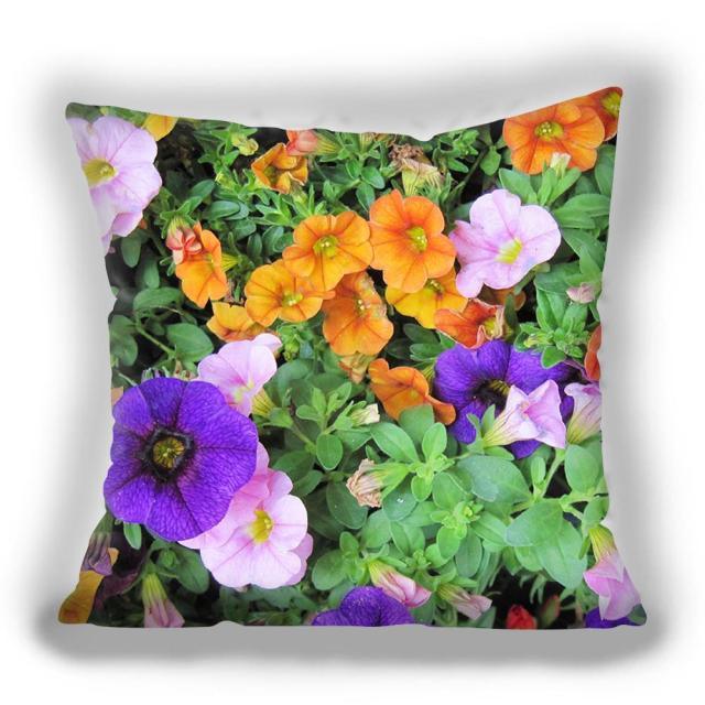 Bright Red Flower Cushion Cover Home Fashion Decoration Red Orange Pink Poppy Flowers Decorative Throw Pillow Cover Case Cushion Home Living Room Pillow Case Super Soft Short Plush Cushion Cover 45x45CM