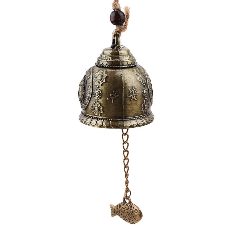 Buddha Statue Pattern Bell Blessing Feng Shui Hanging Ornament Wind Chime For Good Luck Fortune Home Car Hanging Decor Gift Crafts