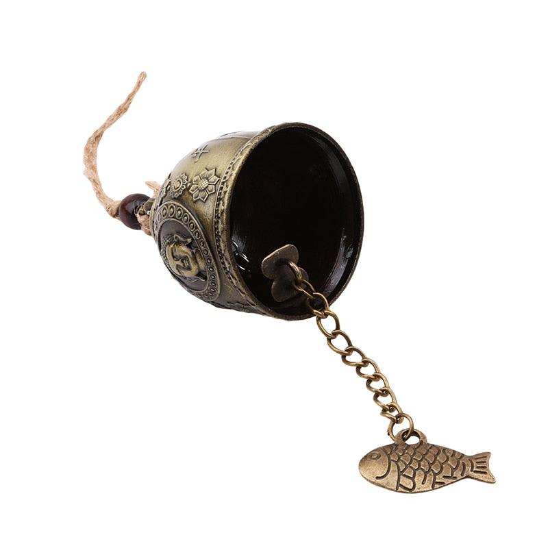 Buddha Statue Pattern Bell Blessing Feng Shui Hanging Ornament Wind Chime For Good Luck Fortune Home Car Hanging Decor Gift Crafts