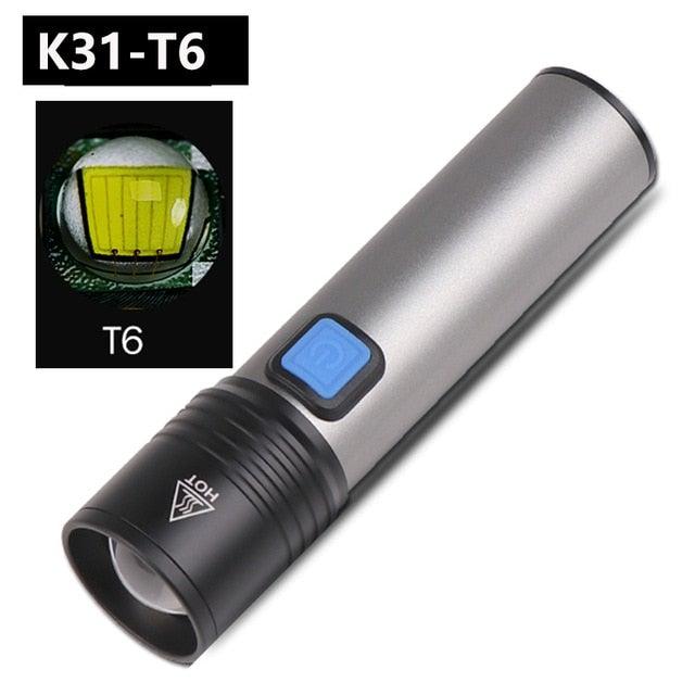 Built in battery XP-G Q5 Zoom Focus Mini led Flashlight Torch Lamp Lantern 2000 Lumen Adjustable Penlight Waterproof T6 light  Focus IP65 Water-Resistant Portable for Indoor and Outdoor Camping Hiking