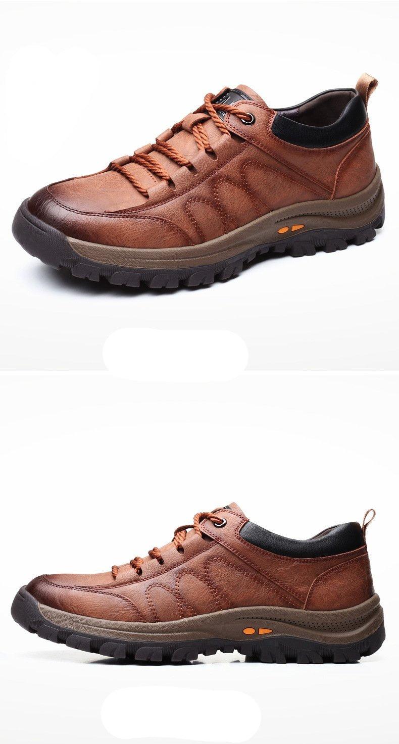 Business Black Leather Mens Casual Shoes Spring Lace-up Platform Travel Shoes Wear-Resistant Shoes Elegant Style Men's Shoes Flat Round Toe Fashion Dress Shoes For Men