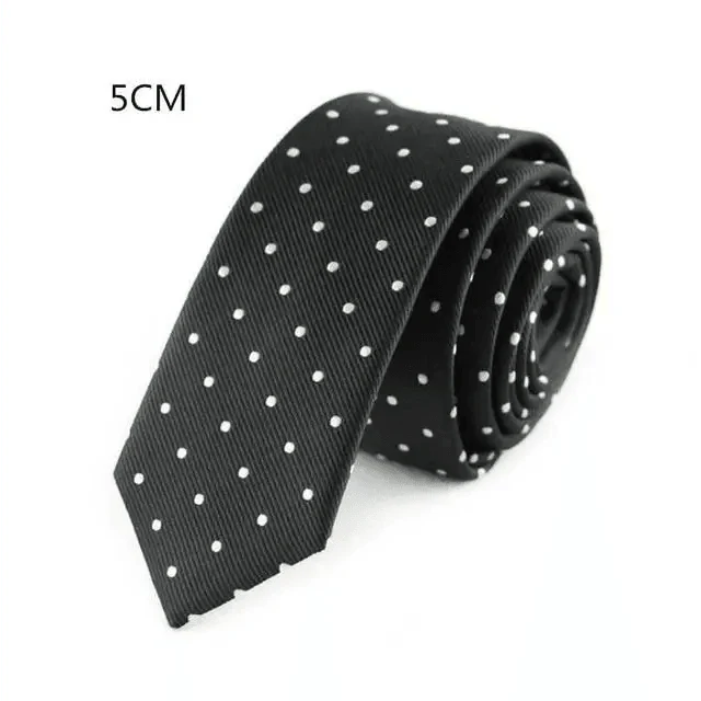 Business Black Skinny Ties Polyester Silk Necktie For Men Washable Formal Office Simple Design Necties Solid Color Skinny Tie Slim Necktie For Men
