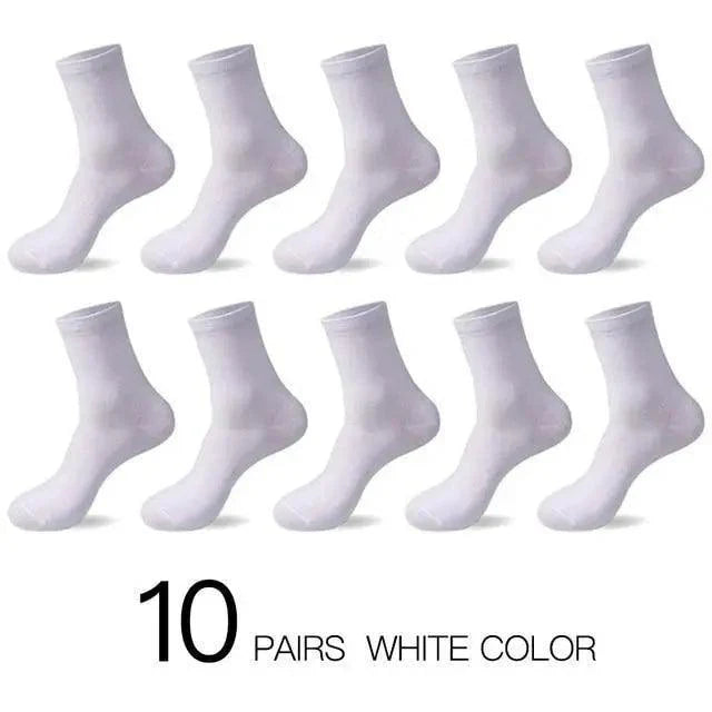 Business Simple White Cotton Socks 10 Pairs Men Breathable Socks Spring Summer Socks for Men Heavy Duty Reinforced Cotton Socks For Men
