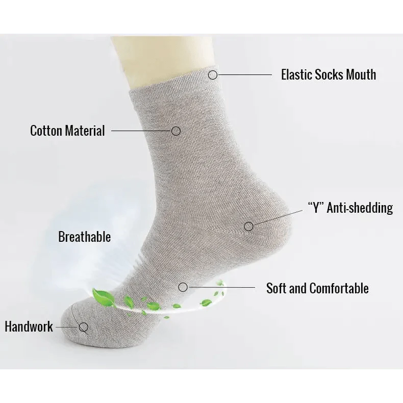 Business Simple White Cotton Socks 10 Pairs Men Breathable Socks Spring Summer Socks for Men Heavy Duty Reinforced Cotton Socks For Men