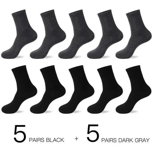Business Simple White Cotton Socks 10 Pairs Men Breathable Socks Spring Summer Socks for Men Heavy Duty Reinforced Cotton Socks For Men