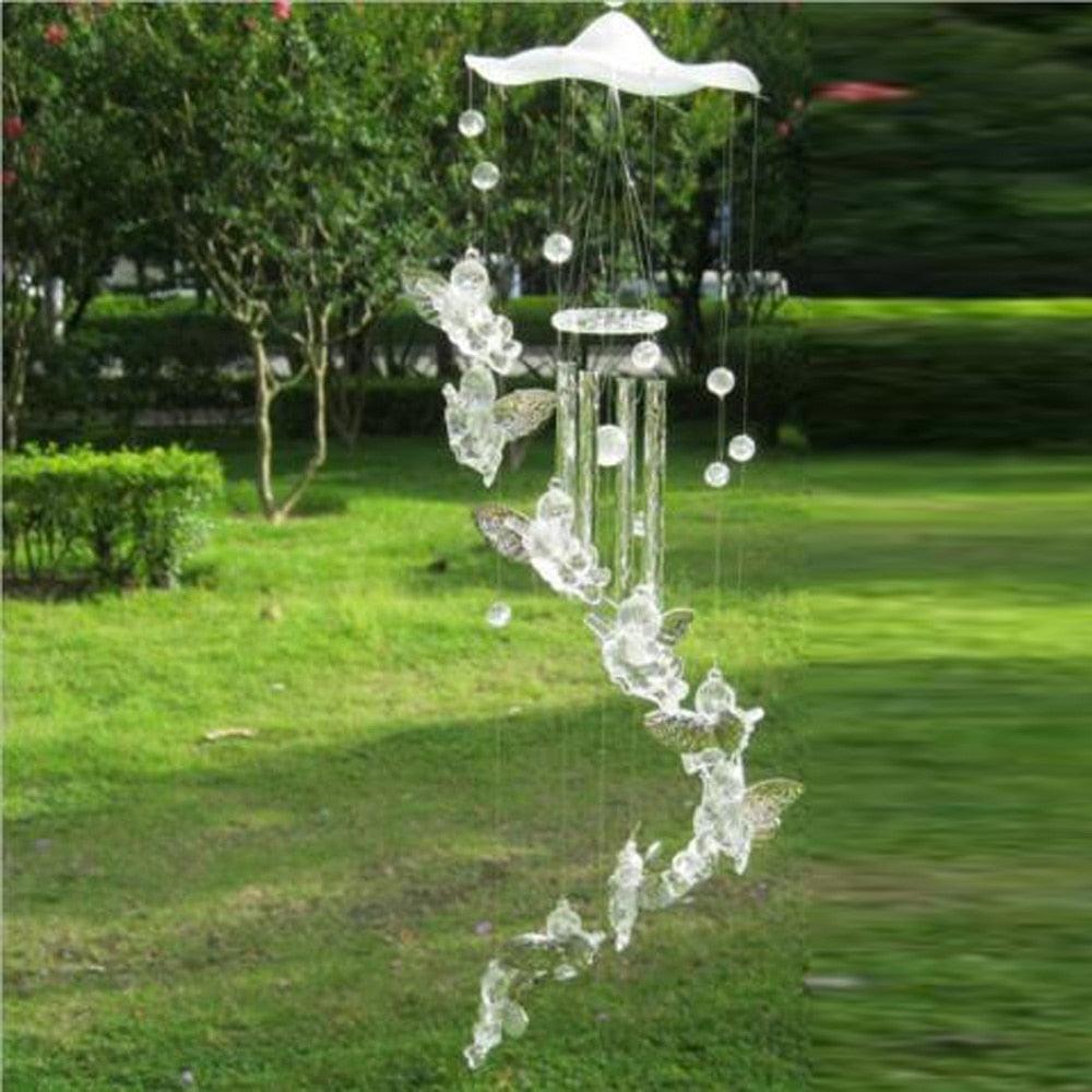Butterfly Wind Chimes Outdoor Metal Wind Chimes Yard Garden Bell Wind Chime Window Bells Wall Hanging Decorations Home Decor Wooden Wind Romantic Wind Chime For Patio Garden Outside Indoor Balcony Window