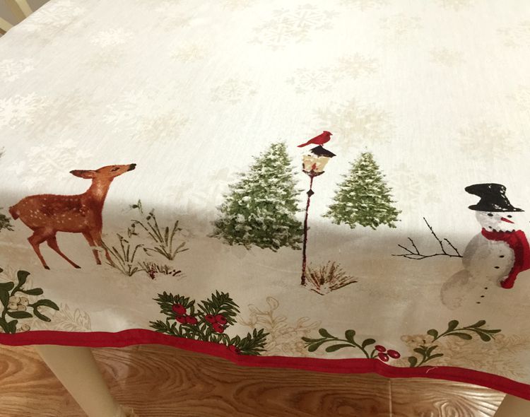 European Pastoral New Year Spring Festival Christmas Deer Round Table Rectangular Table Cloth
