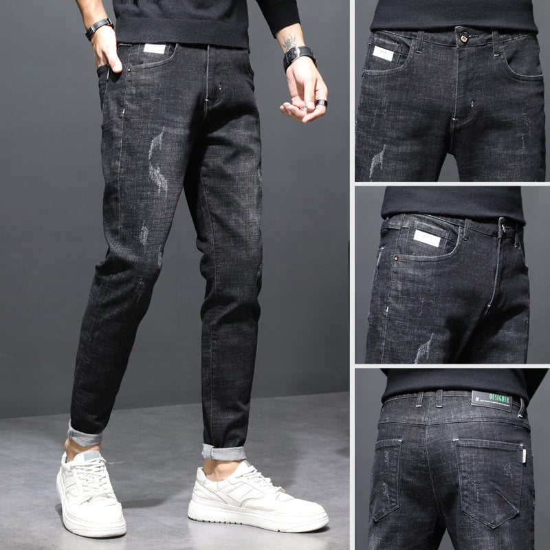 Autumn Men's Jeans Slim Feet