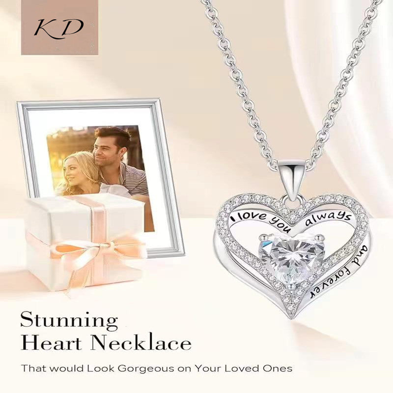 Heart-to-heart Color Double-layer Pendant Necklace