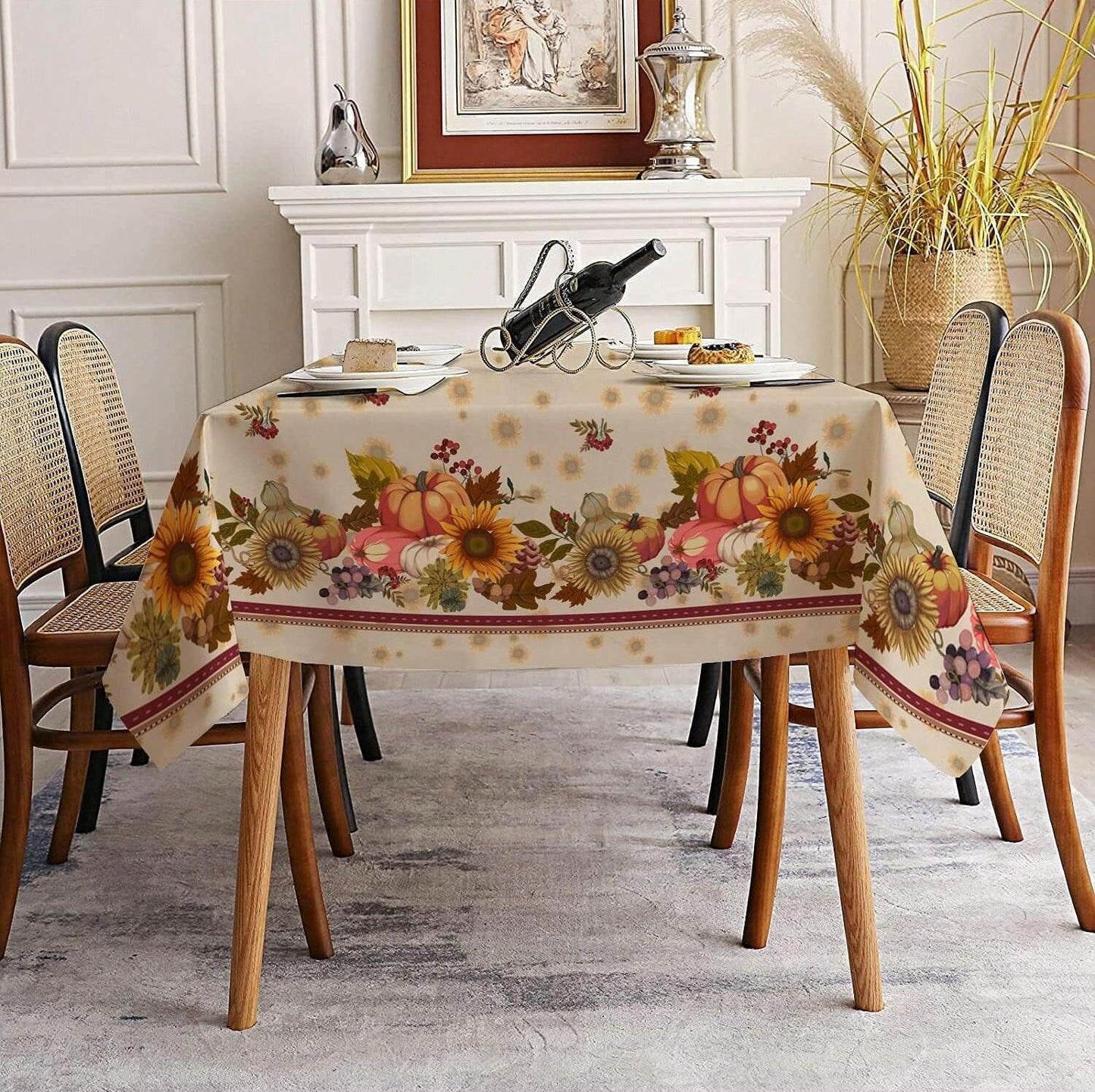 Halloween Coffee Table Square Round Table Waterproof Flower Stand Table Cloth