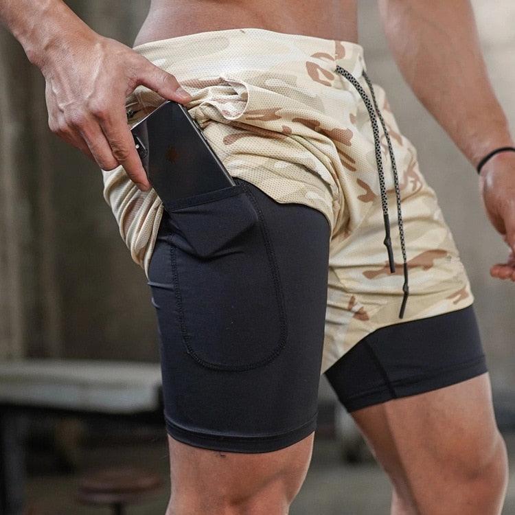 Camo Running Shorts Men Gym Sports Shorts 2 In 1 Quick Dry Workout Training Gym Fitness Jogging Short Pants Summer Men Shorts  Men's Running Gym Shorts Breathable with Pockets Quick Dry Sportswear