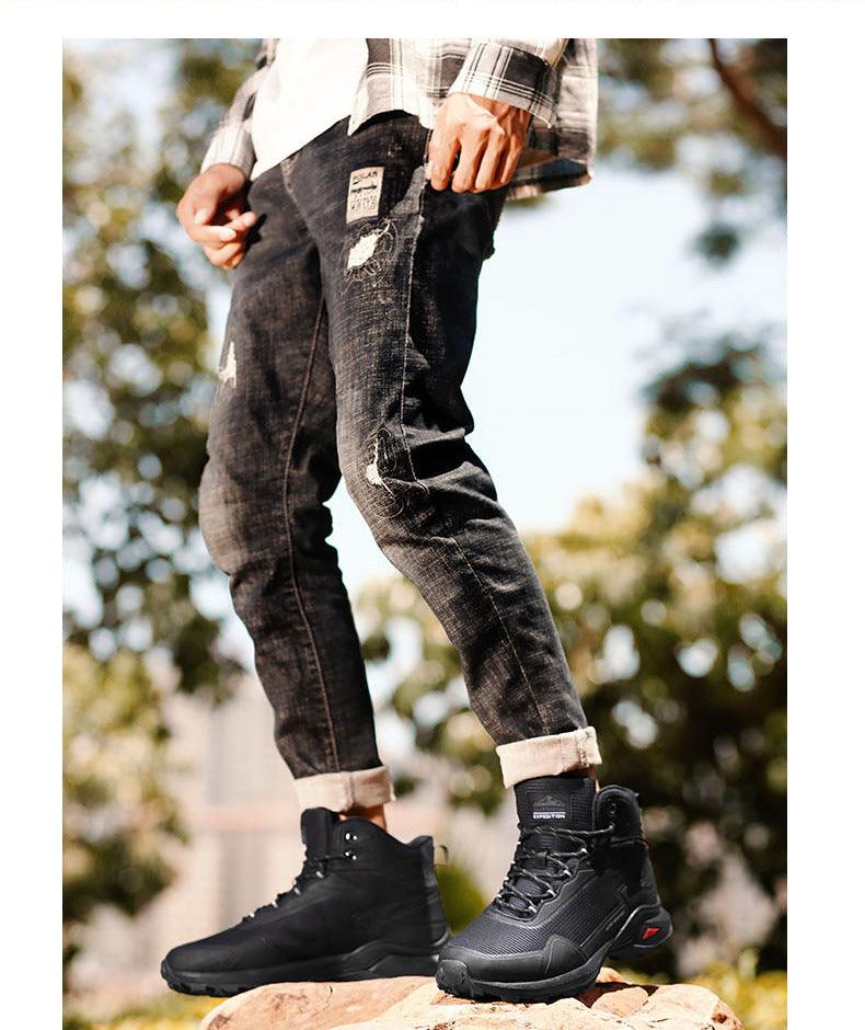 Camouflage Hiking Strong Breathable Non-slip Shoes Outdoor Men's Sports Shoes Waterproof Air Circulation Insole Ankle Support Non-Slip Lightweight For Outdoor Trekking Walking Shoes