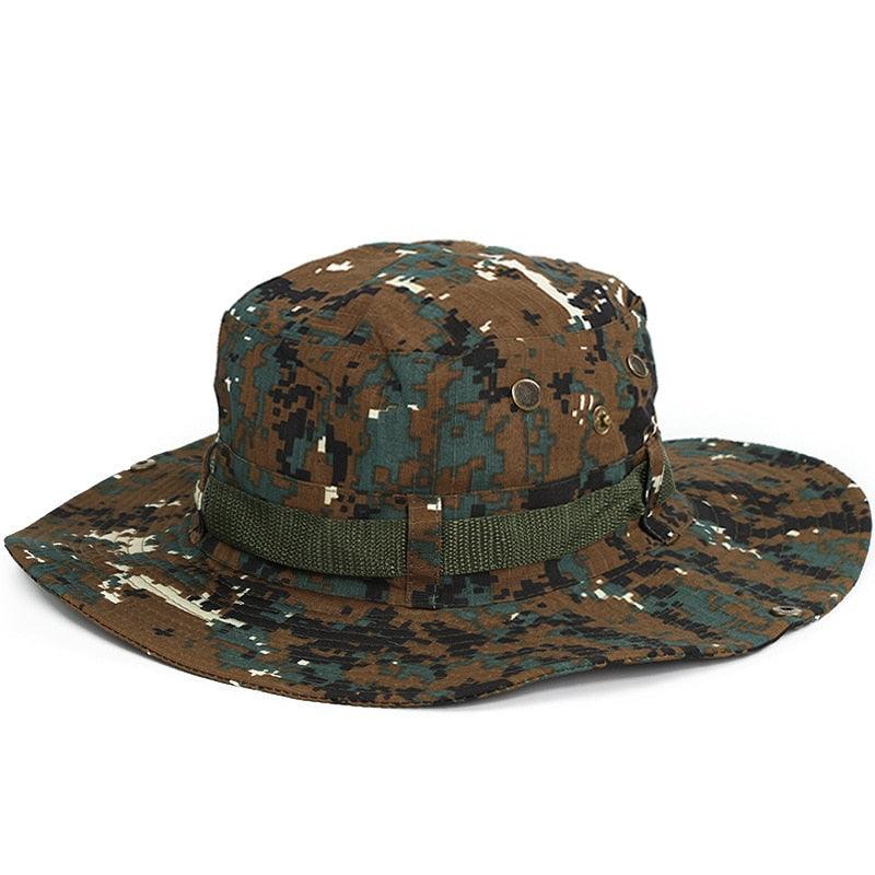 Camouflage Outdoor Bucket Hat Camping Hat Men Foldable Sun Cap Breathable Adjustable Bucket Cap for Men/Women Sports Sun Cap Unisex Fishing Hiking Travel Solid Color Hats