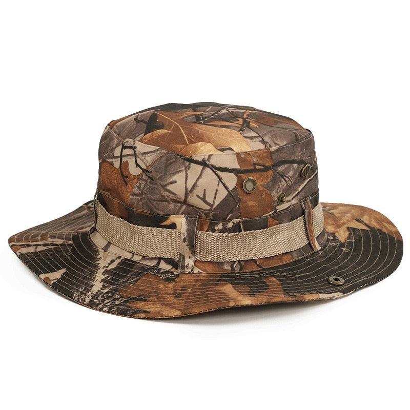 Camouflage Outdoor Bucket Hat Camping Hat Men Foldable Sun Cap Breathable Adjustable Bucket Cap for Men/Women Sports Sun Cap Unisex Fishing Hiking Travel Solid Color Hats