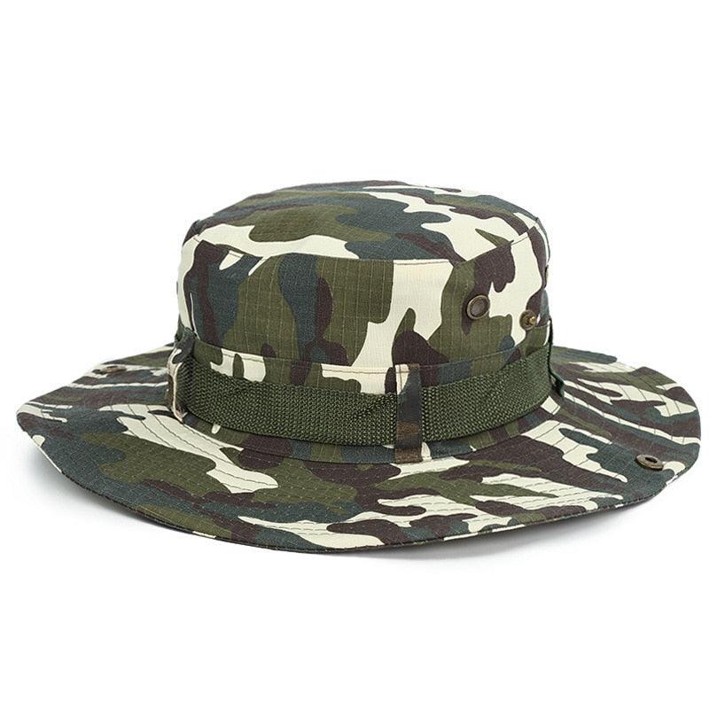 Camouflage Outdoor Bucket Hat Camping Hat Men Foldable Sun Cap Breathable Adjustable Bucket Cap for Men/Women Sports Sun Cap Unisex Fishing Hiking Travel Solid Color Hats