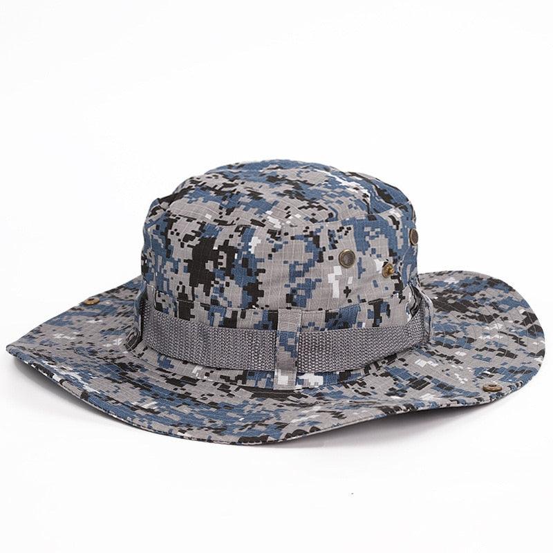 Camouflage Outdoor Bucket Hat Camping Hat Men Foldable Sun Cap Breathable Adjustable Bucket Cap for Men/Women Sports Sun Cap Unisex Fishing Hiking Travel Solid Color Hats