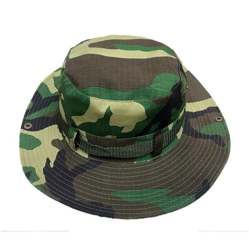 Camouflage Outdoor Bucket Hat Camping Hat Men Foldable Sun Cap Breathable Adjustable Bucket Cap for Men/Women Sports Sun Cap Unisex Fishing Hiking Travel Solid Color Hats