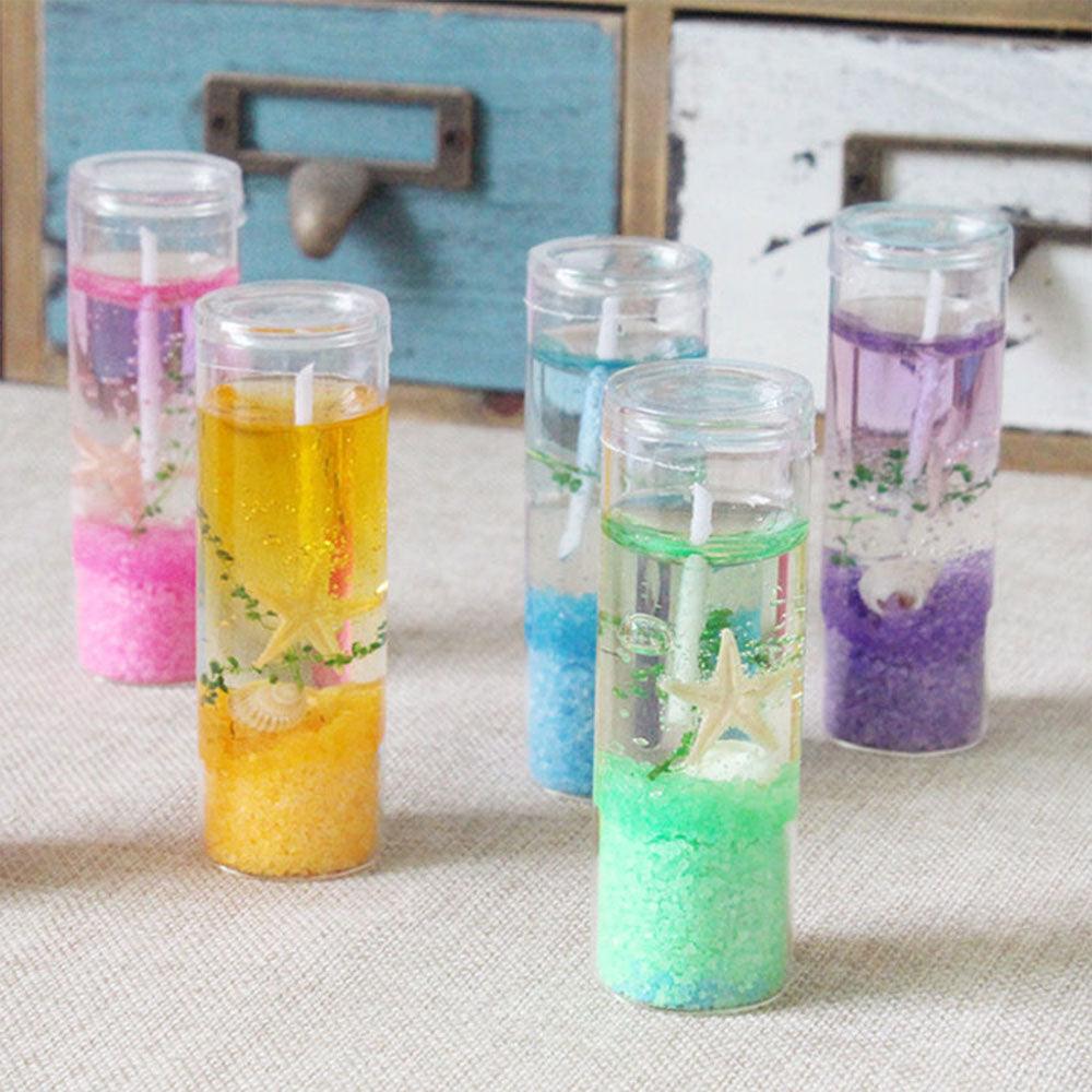 Candle Color Fragrance Smokeless Candle Ocean Shell Jelly Candle Scented Pillar Candles Ocean Scented Candles Long Lasting Blue Candles for Home Scented Candles ForWedding Valentine's Day Christmas