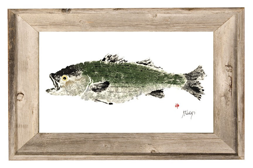 Coastal Art Summer Striper Fish Ocean Artist Inspired