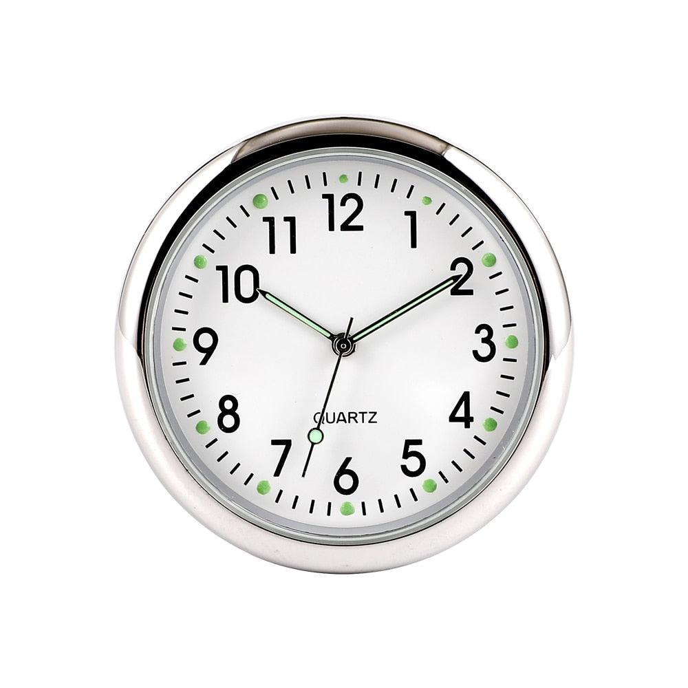 Car Clock Watch Indoor Automobiles Stick-In  Luminous Quartz Analog Watch Universal Pocket Mini Stick-On Clock for Car Boat Bike Home Watch Decoration Accessories
