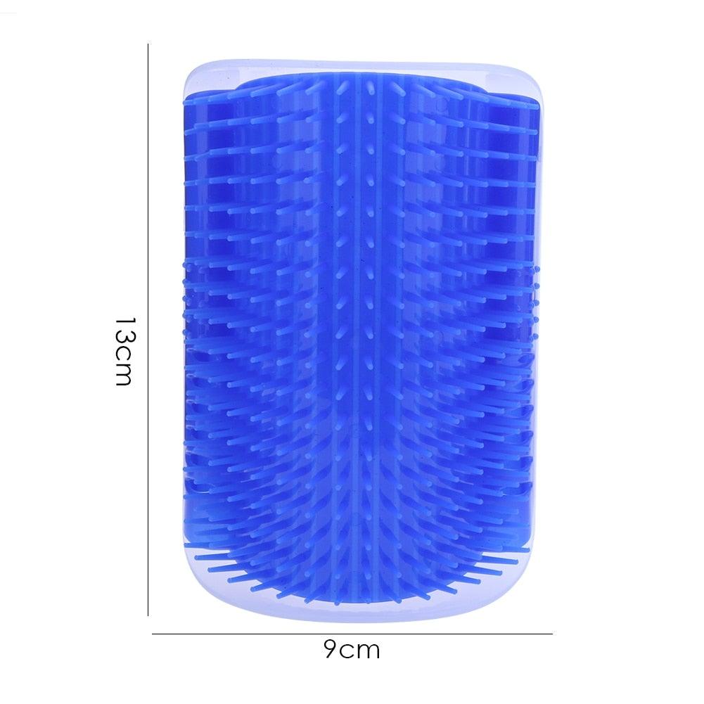 Cat Scratcher Corner Pet Brush Comb Play Cat Toy Plastic Scratch Bristles Arch Massager  Self Groomer with Catnip Pouch Cat Wall Corner Massage Groomer Cat Self Grooming Brush