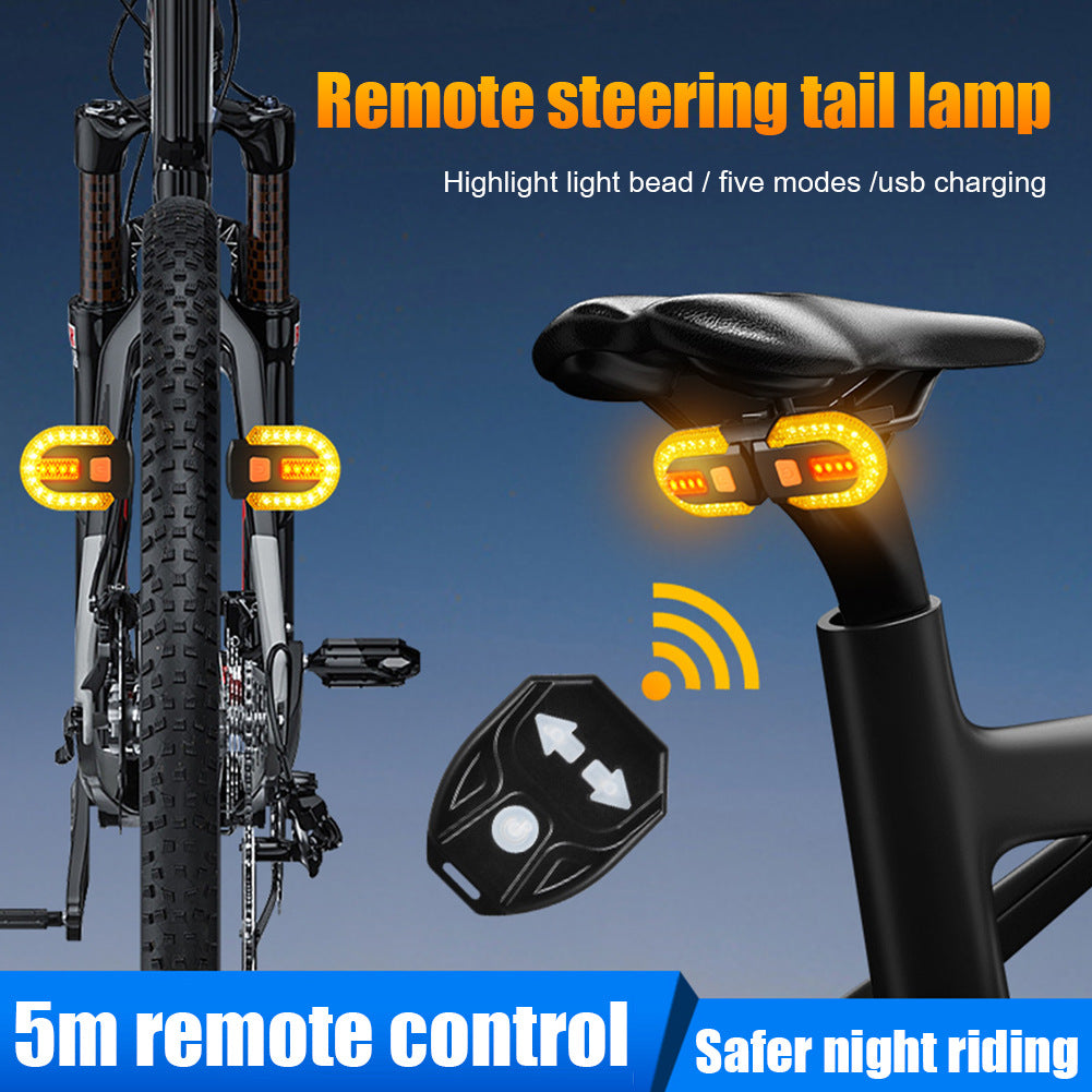 Road Bike Light Wireless Remote Control Operation Turn Signal Rear Lamp