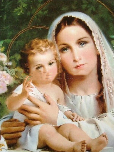 Religious Digital Painting Color By Number Virgin Mary Painting Canvas