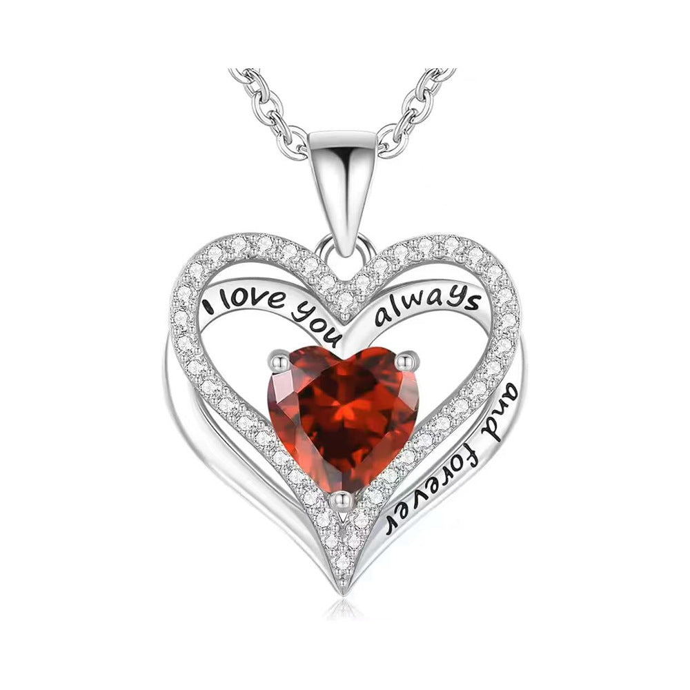 Heart-to-heart Color Double-layer Pendant Necklace