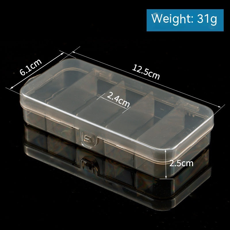 Luya Five Grid Transparent PP Plastic Fishing Gear Box