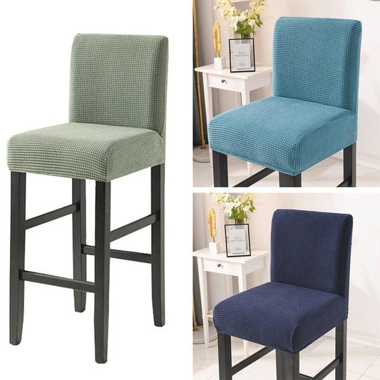 Chair Cover for Hotels Parties Kitchens Banquets Solid Color High Stool Cover For Bar Cafe Decorative Seat Protector Stretch Slipcovers Chair Cover for Counter Height Side Chairs Covers Stretch Protectors