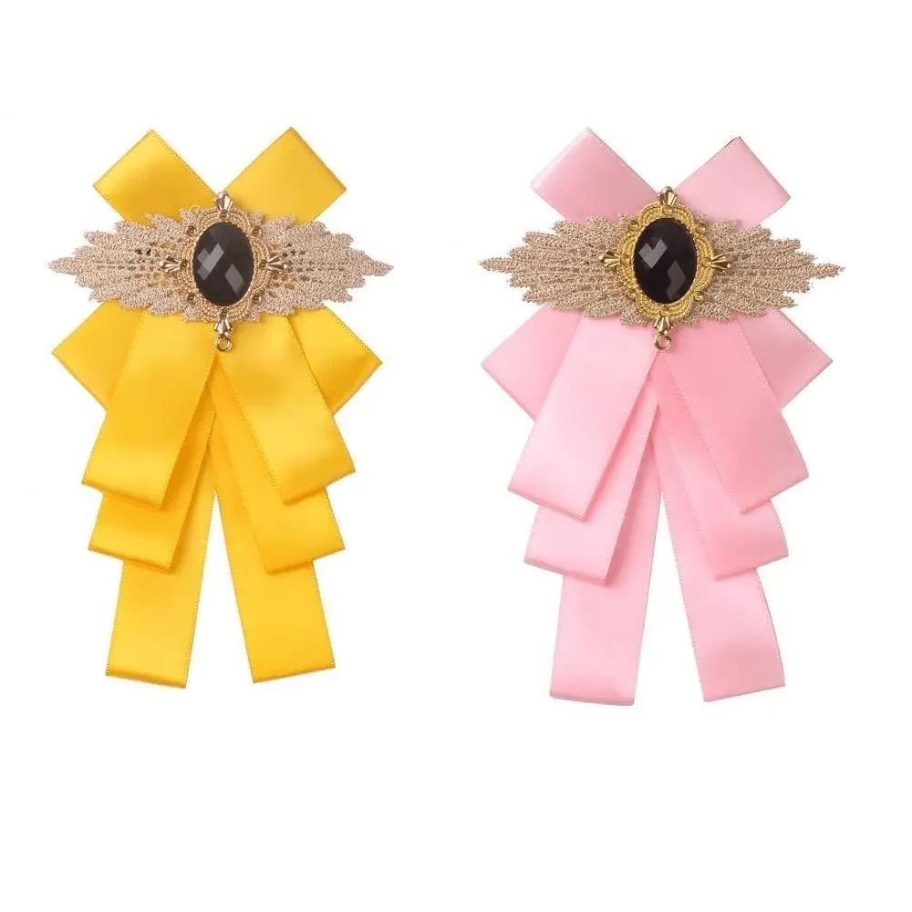 Charming  Butterfly Ladies Bowtie Casual Solid Color Rhinestone Brooch Bowties For Women Fashionable Wedding  Bowtie