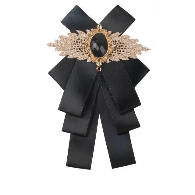 Charming  Butterfly Ladies Bowtie Casual Solid Color Rhinestone Brooch Bowties For Women Fashionable Wedding  Bowtie