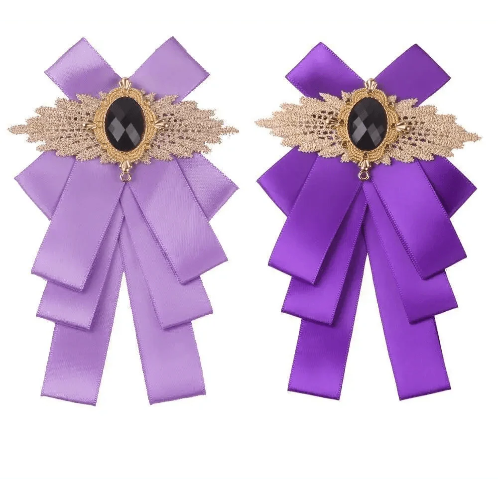 Charming  Butterfly Ladies Bowtie Casual Solid Color Rhinestone Brooch Bowties For Women Fashionable Wedding  Bowtie