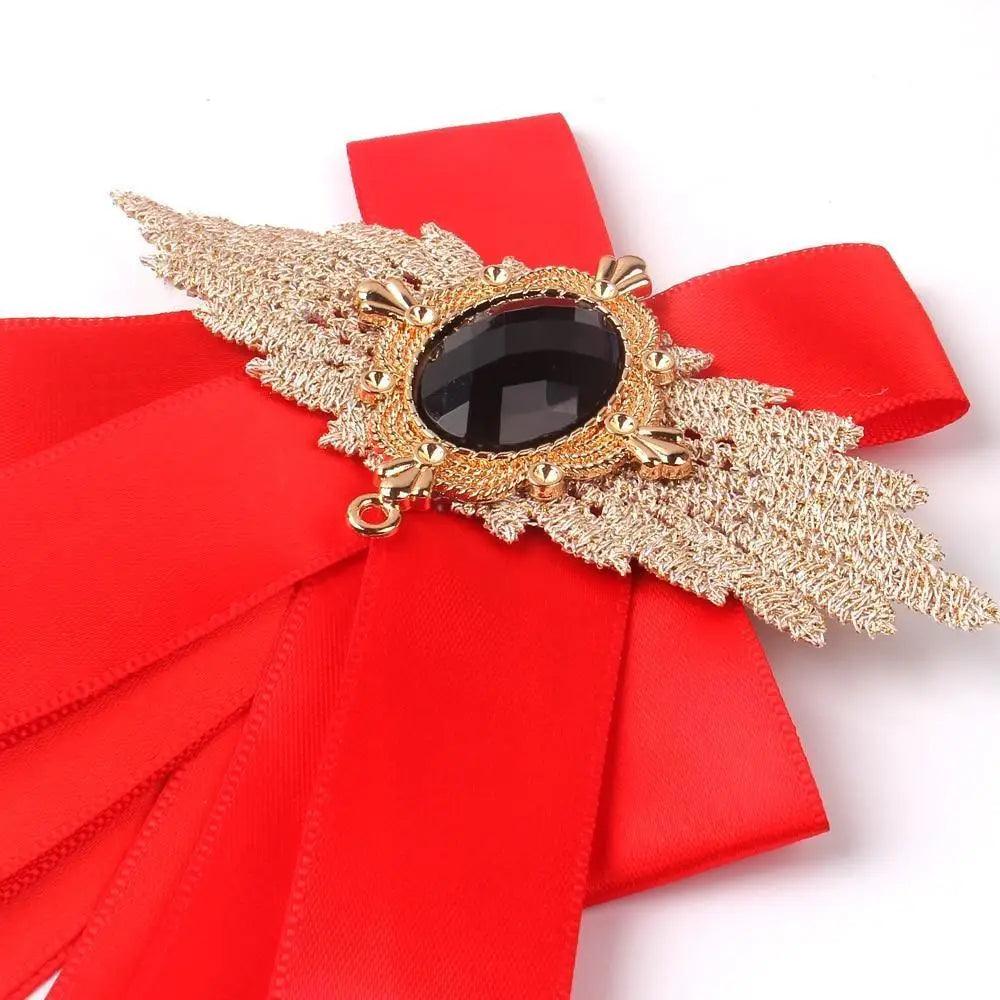 Charming  Butterfly Ladies Bowtie Casual Solid Color Rhinestone Brooch Bowties For Women Fashionable Wedding  Bowtie