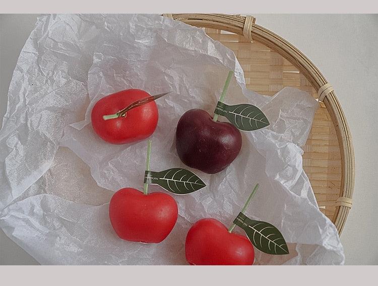 Cherry Candle Creative Decoration Soy Wax Aromatherapy Candle Home Decoration Scented Candle Red Cherry Candle Cherry Shaped Scented Candle Mini Paraffin Wax Candle Small Scented Candle Wax Decorative Candle For Bedroom Bathroom Decoration Parties