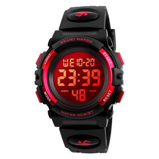 Children LED Electronic Digital Watch Chronograph Clock Sport Watches 5Bar Waterproof Kids Wristwatches Digital Sport Watches Outdoor Waterproof LED 7 Color Lights Electronic Watches For Girls Boys