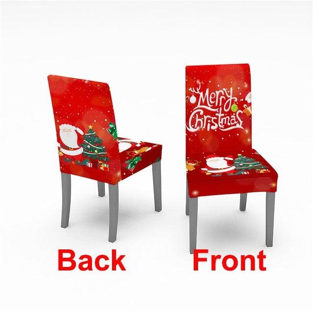 Christmas Chair Cover Stretch Spandex Digital Printed Silla Kitchen Dining Chair Covers Home Party Xmas Decor  Stretch Chair Cover for Dining Room Chair Protector Seat Cover Stretch Slipcover Christmas Bell Furniture For Living Room Ceremony Hotel