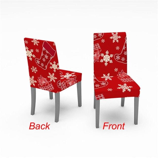 Christmas Chair Cover Stretch Spandex Digital Printed Silla Kitchen Dining Chair Covers Home Party Xmas Decor  Stretch Chair Cover for Dining Room Chair Protector Seat Cover Stretch Slipcover Christmas Bell Furniture For Living Room Ceremony Hotel