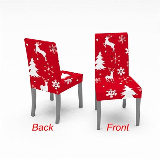 Christmas Chair Cover Stretch Spandex Digital Printed Silla Kitchen Dining Chair Covers Home Party Xmas Decor  Stretch Chair Cover for Dining Room Chair Protector Seat Cover Stretch Slipcover Christmas Bell Furniture For Living Room Ceremony Hotel