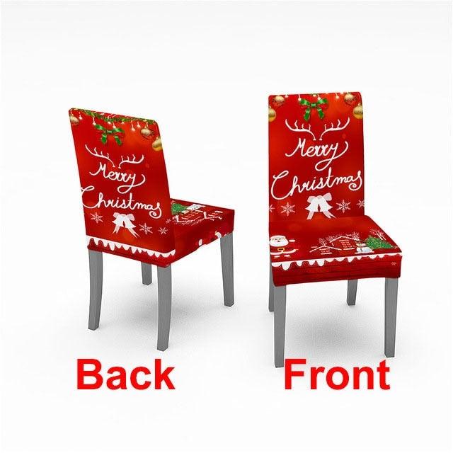 Christmas Chair Cover Stretch Spandex Digital Printed Silla Kitchen Dining Chair Covers Home Party Xmas Decor  Stretch Chair Cover for Dining Room Chair Protector Seat Cover Stretch Slipcover Christmas Bell Furniture For Living Room Ceremony Hotel