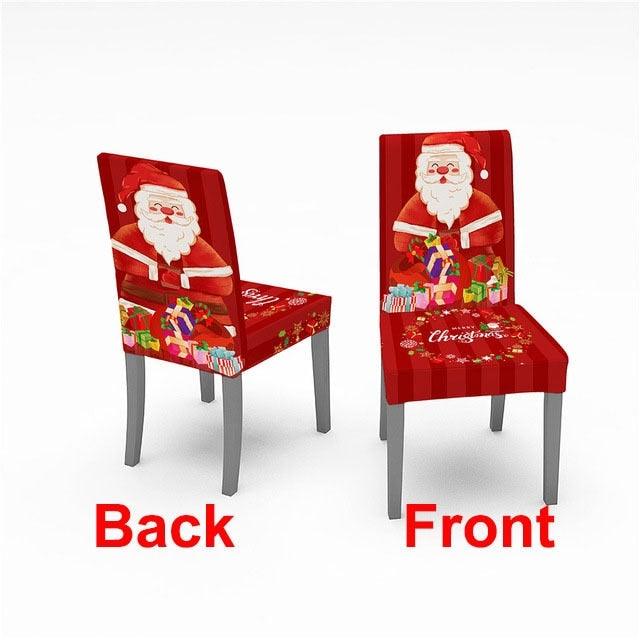 Christmas Chair Cover Stretch Spandex Digital Printed Silla Kitchen Dining Chair Covers Home Party Xmas Decor  Stretch Chair Cover for Dining Room Chair Protector Seat Cover Stretch Slipcover Christmas Bell Furniture For Living Room Ceremony Hotel