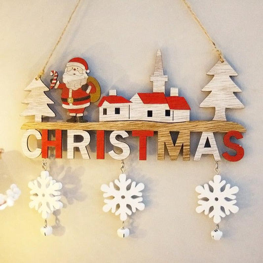 Christmas Door Hanging Wooden Santa Claus Festival Party Christmas Hanging Santa Claus Sign Santa Wooden Indoor/Outdoor Decor Hanging Santa Claus Wall Ornament for Christmas Holidays Wooden Wall Door Home Decoration Decoration