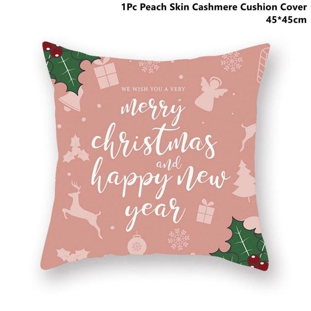 Christmas Pillowcase Santa Cluas Pillow Covers Xmas Holiday Couch Pillows Rustic Christmas Decorations Winter Pillowcase For Home Living Room Xmas Ornaments Navidad Gifts